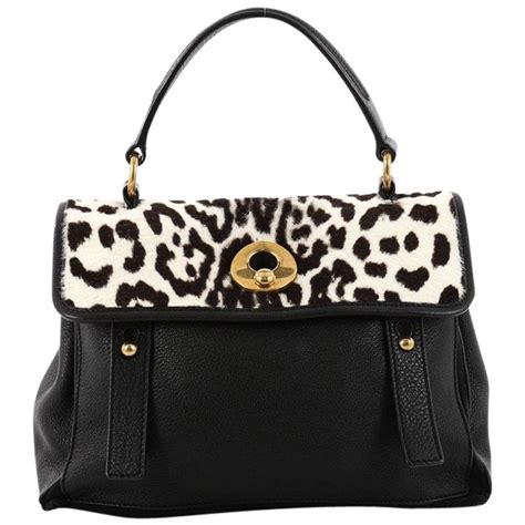 Saint Laurent Muse Two Handbag Leopard Print Pony Hair 